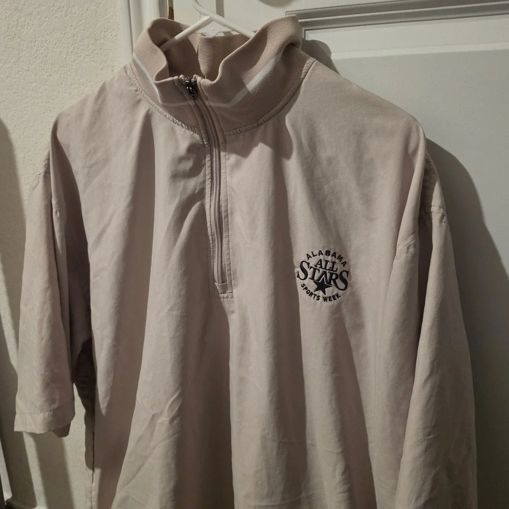Russell Athletic Mens Tan Alabama All Stars Quarter Zip Windbreaker Pullover L